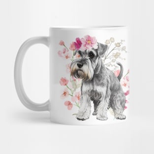 Floral Schnauzer Mug